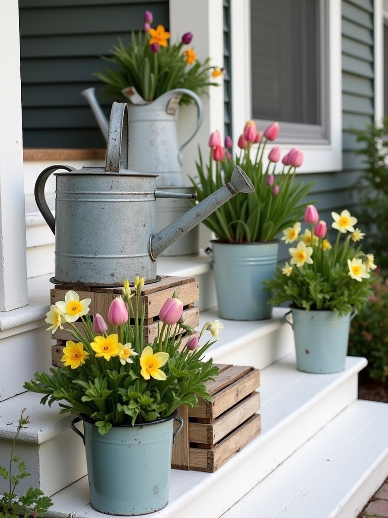 antique decorative potted arrangements