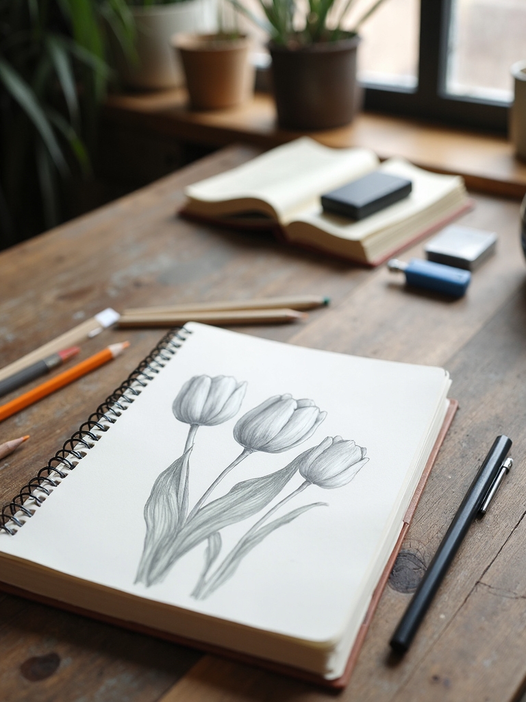 beginner tulip drawing ideas