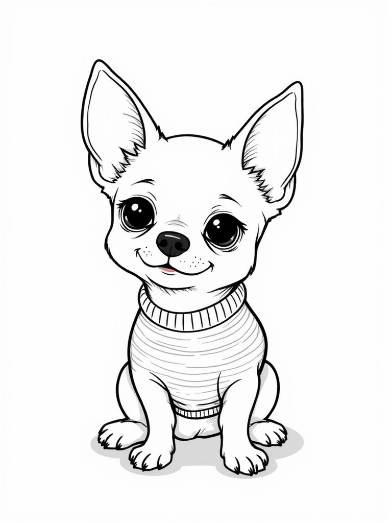 chihuahua wearing cozy sweater