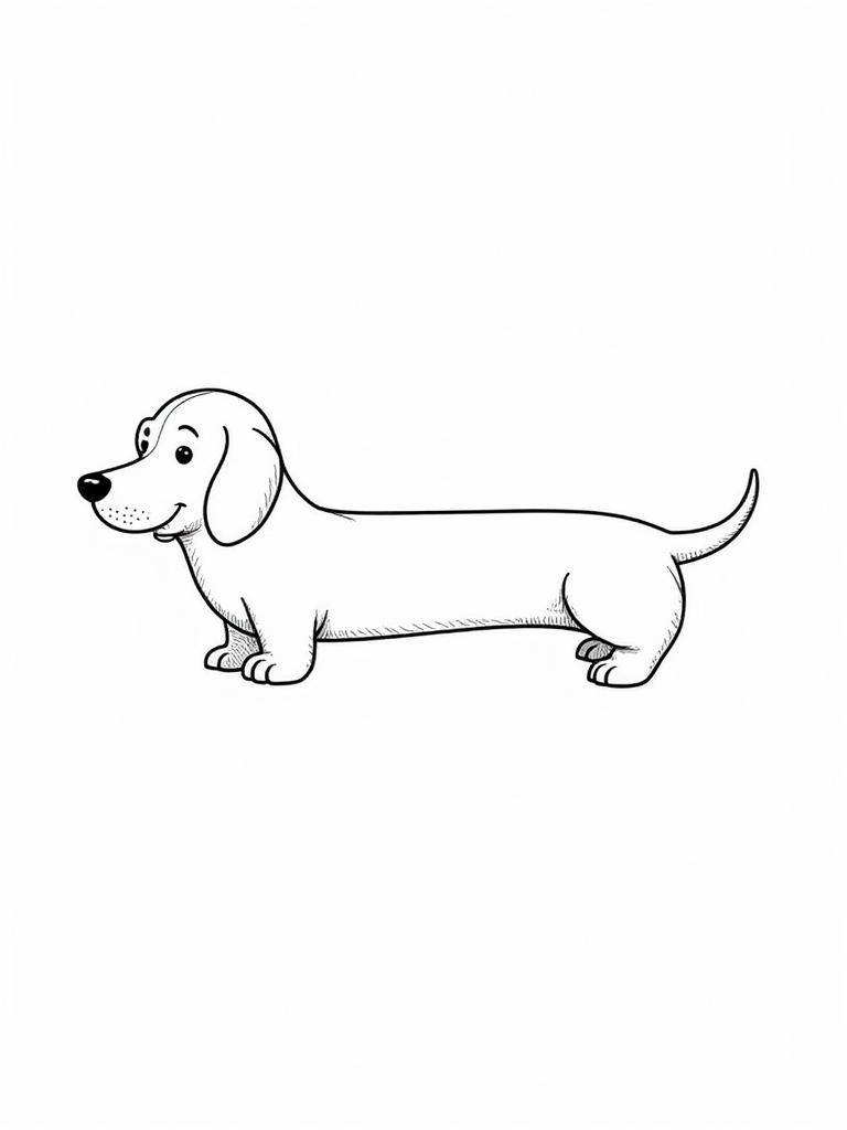 cute cartoon dachshund illustration