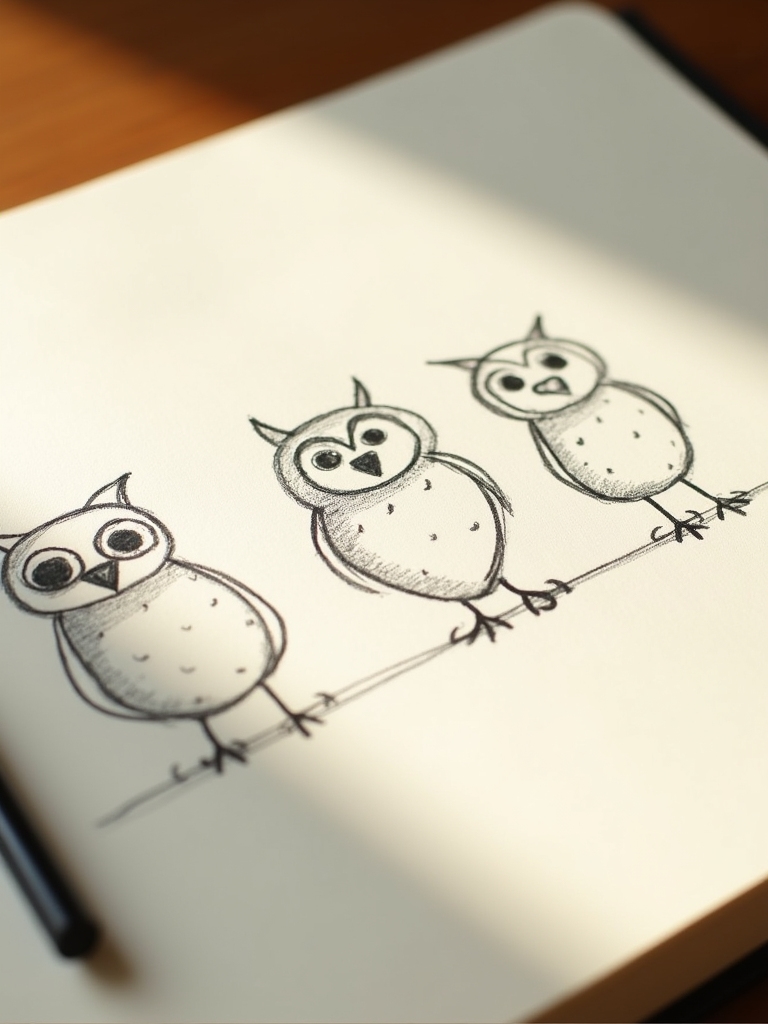 easy owl drawing ideas