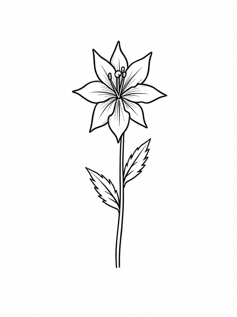 elegant lily flower outline