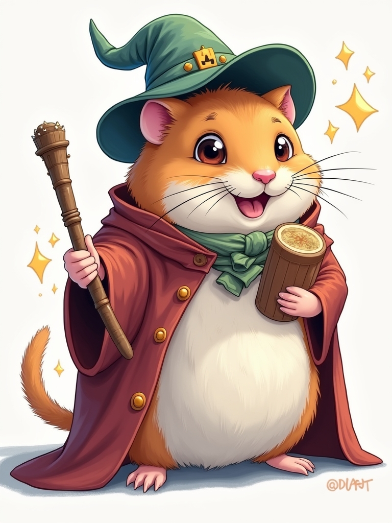 enchanting rodent wielding mystical instrument