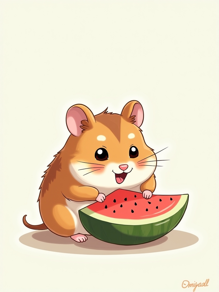 hamster relishing juicy watermelon