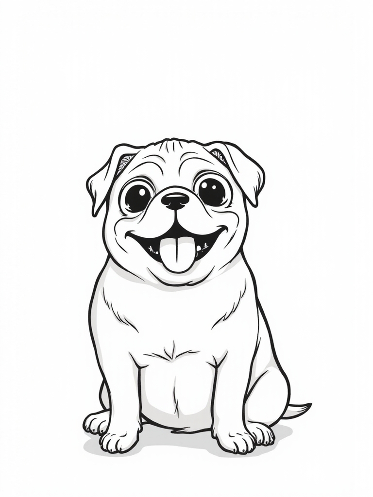 joyful pug sticking tongue