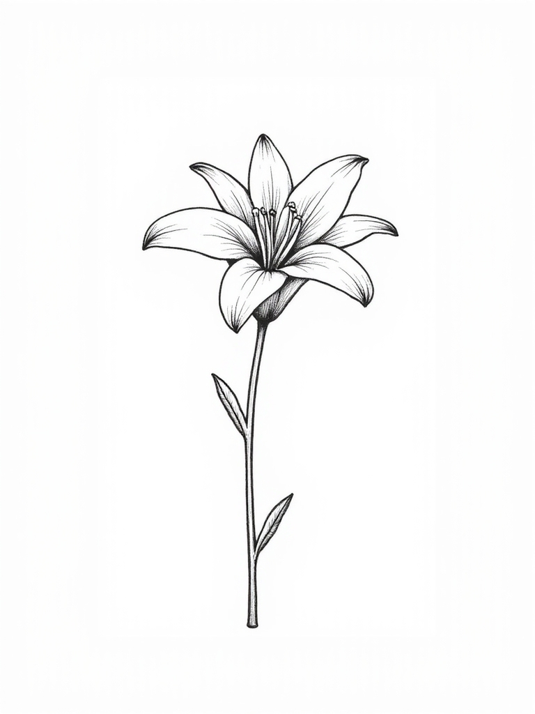 minimalistic day lily illustration