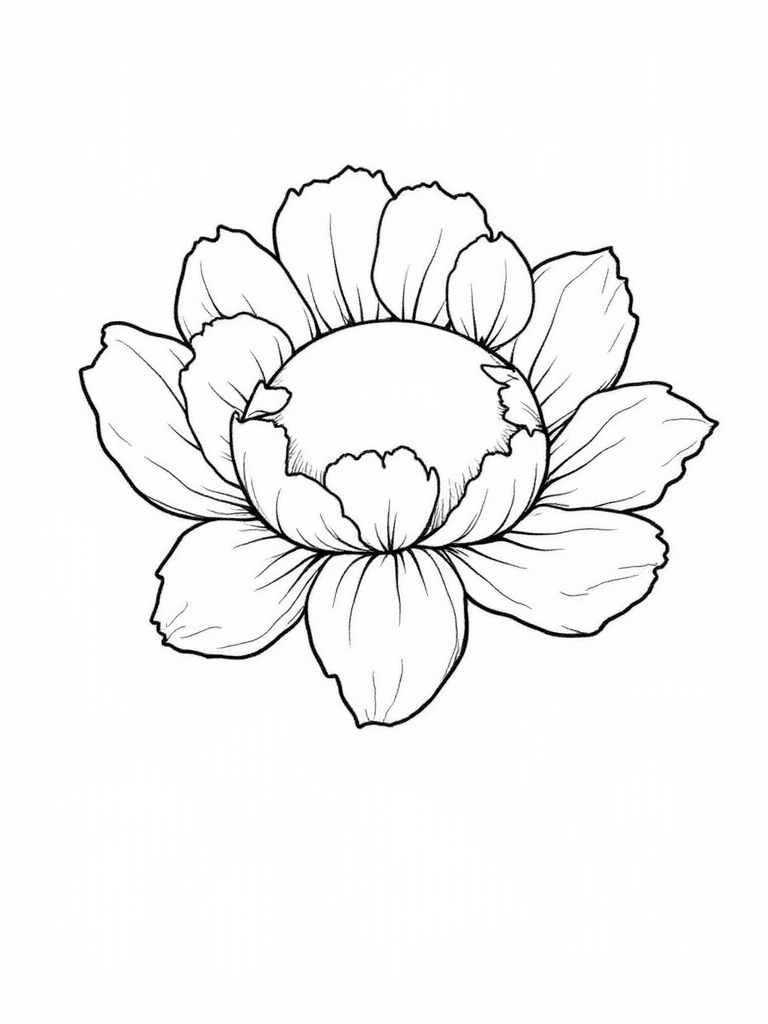 peony drawing ideas beginners