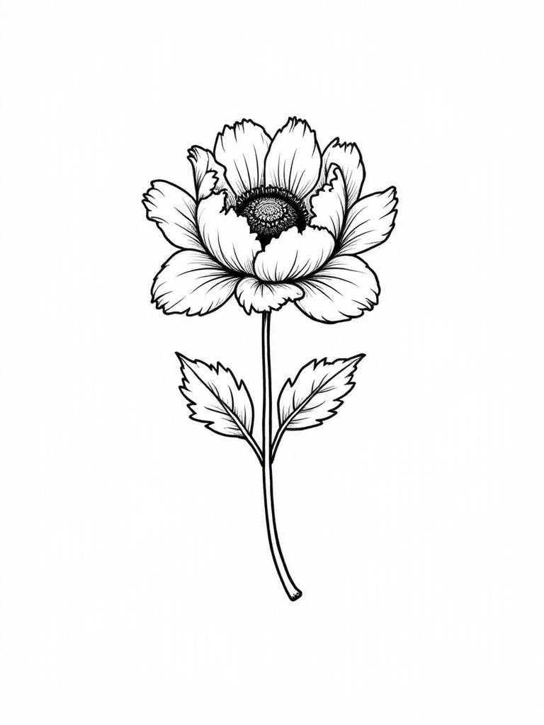 peony drawing step by step