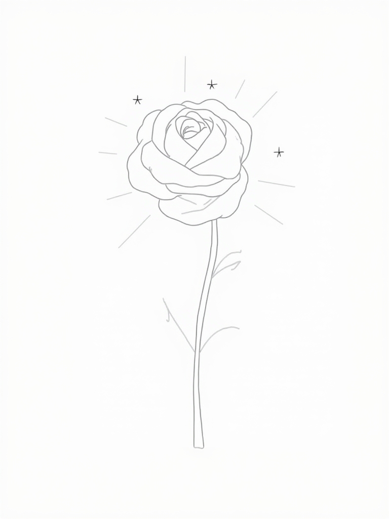 rose drawing backgrounds simplified