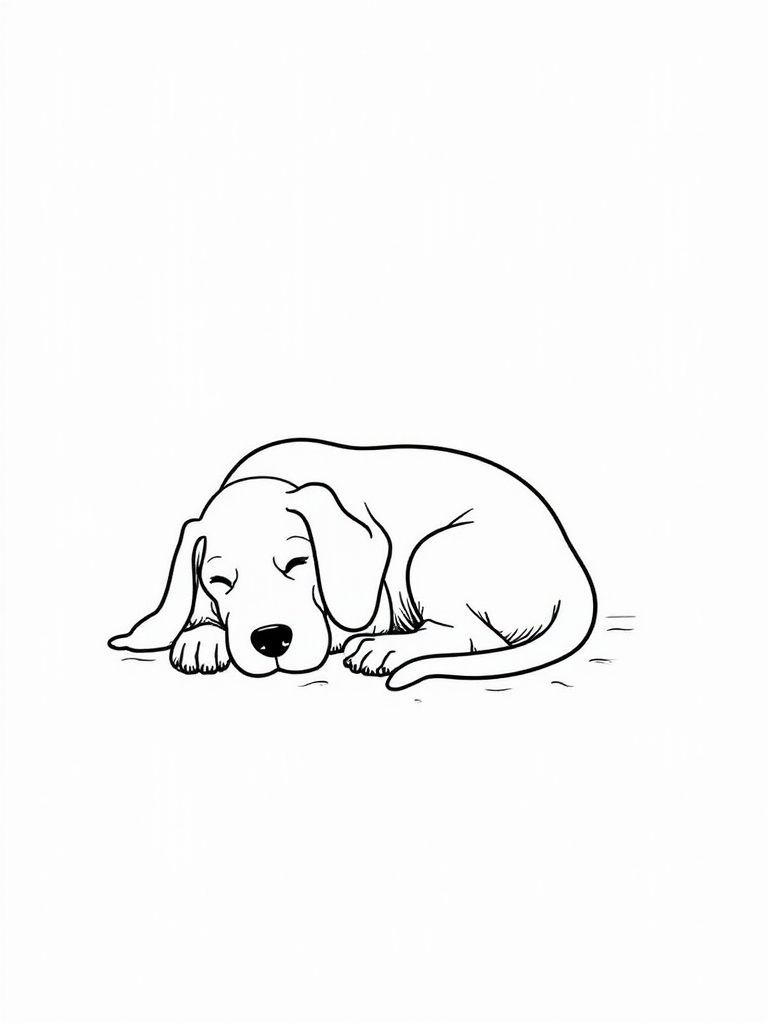 sleeping beagle illustration art