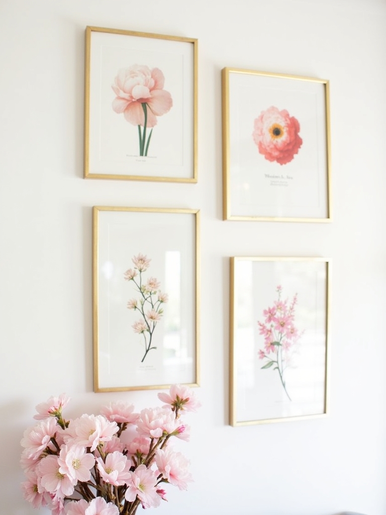 spring inspired gallery wall