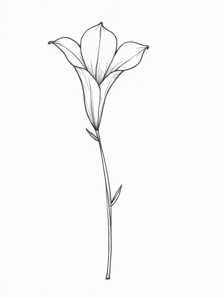 trumpet lily shaded illustration