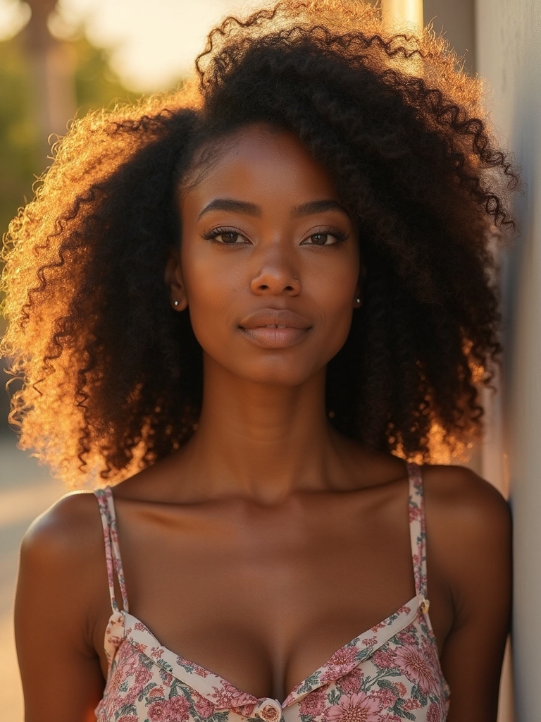 curly hair mid length style