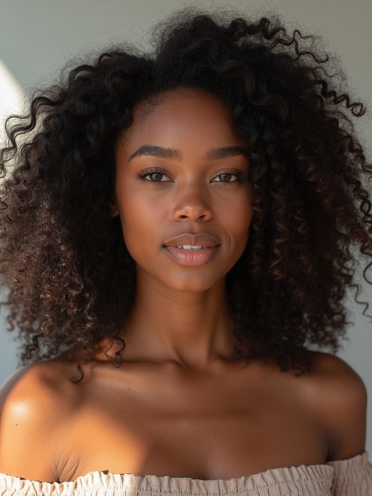 loose curls with middle part