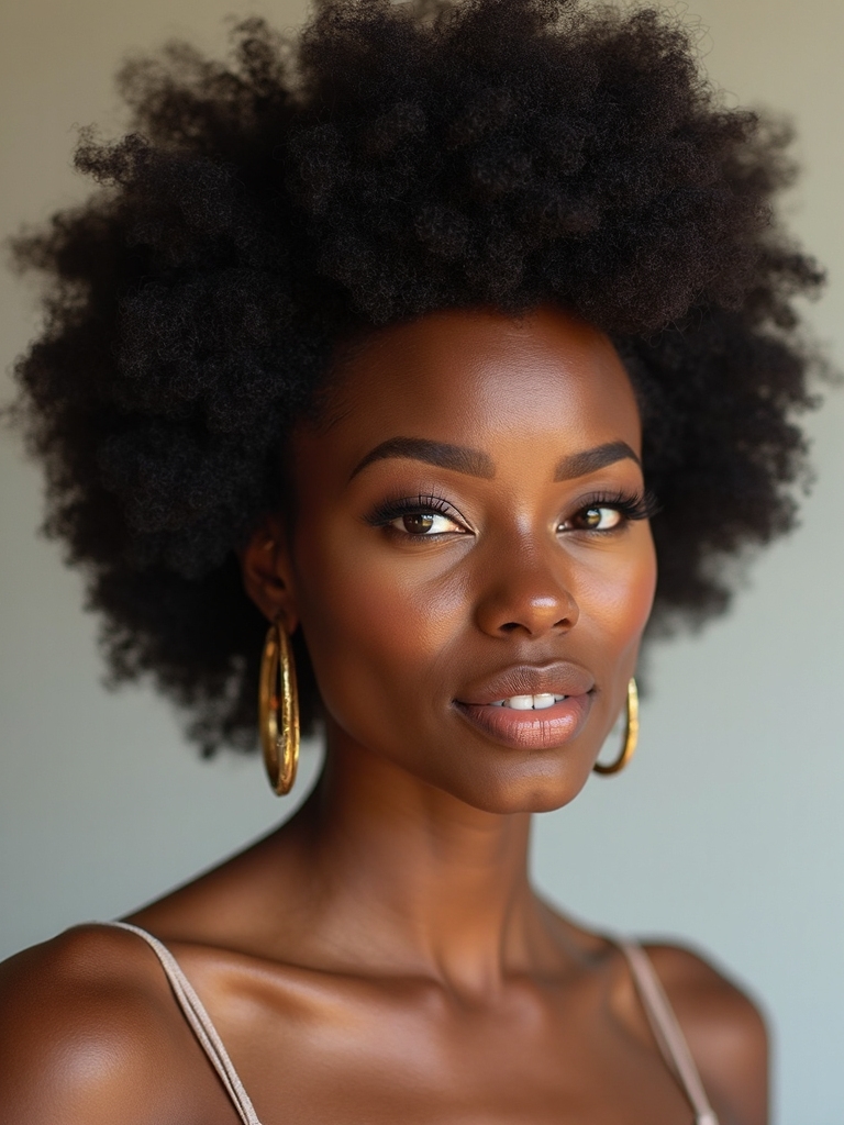 natural voluminous textured hairstyle