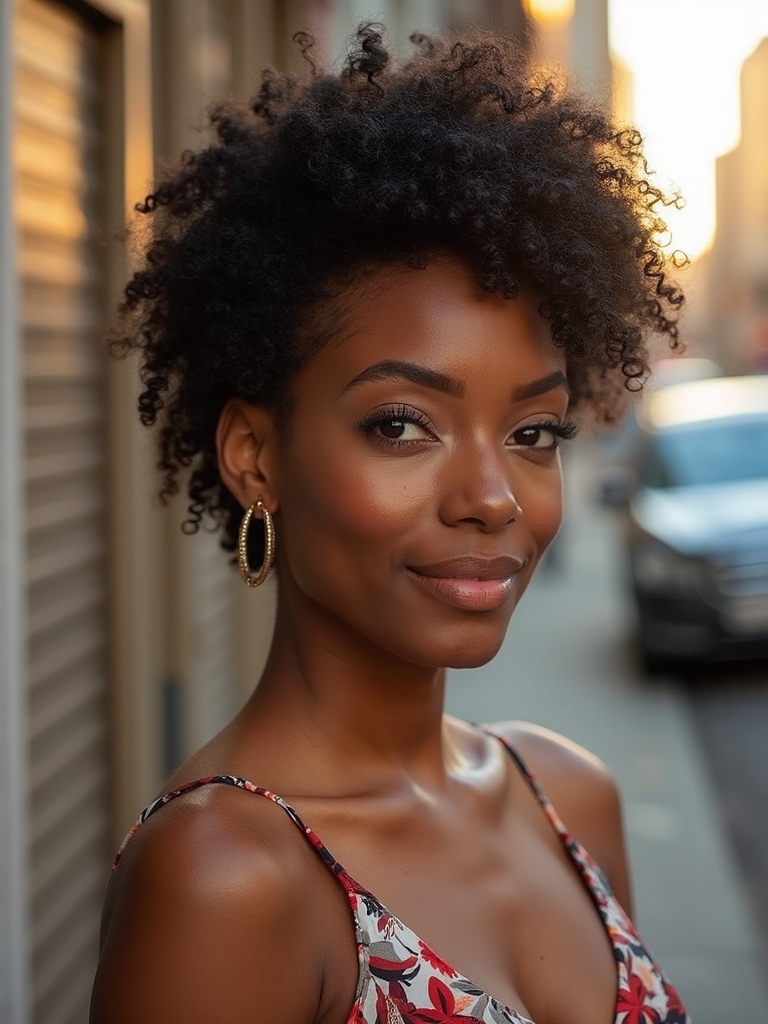 short stylish curly hairstyle