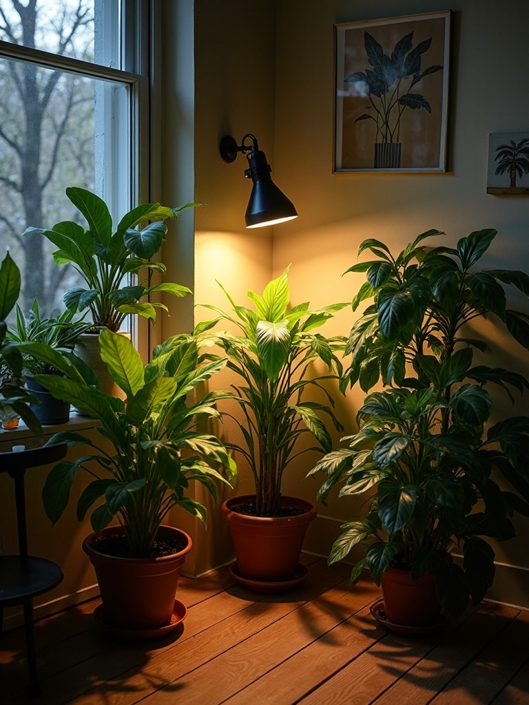 grow lights for light starved indoor plants
