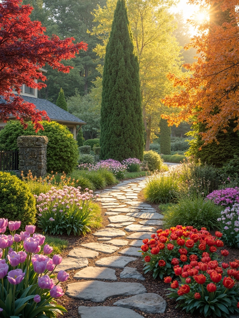 seasonal color and structure delight throughout