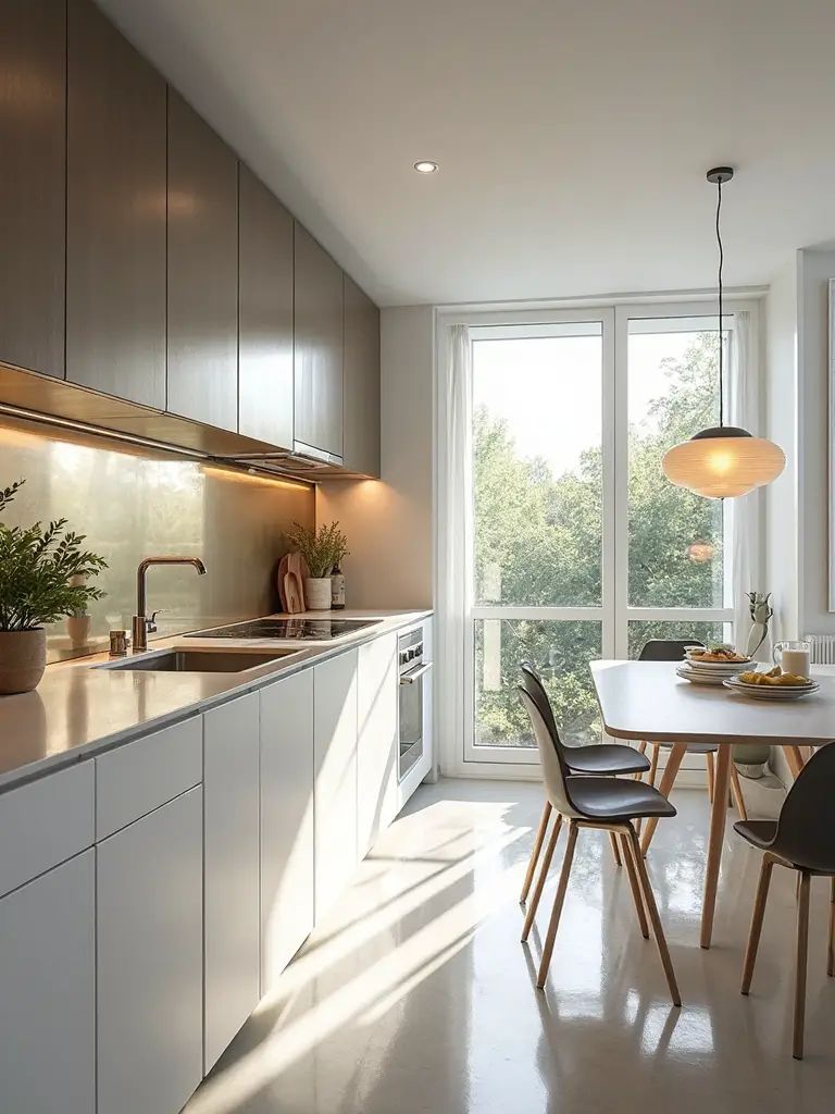 amplify natural light with reflective surfaces