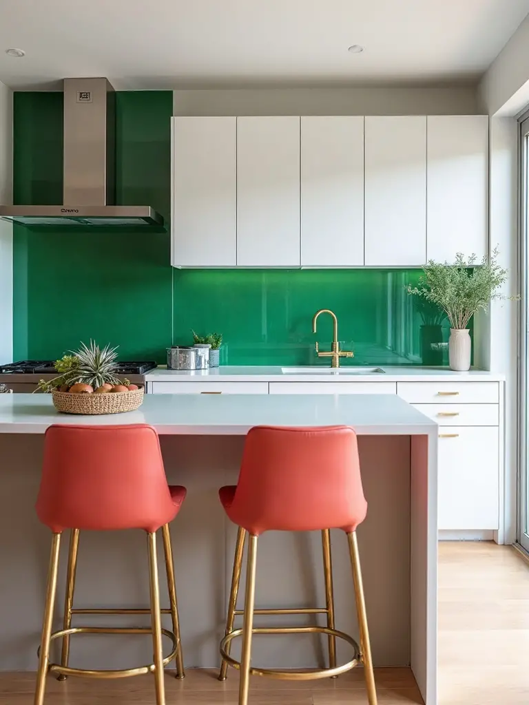 bold color accents elevate modern kitchens