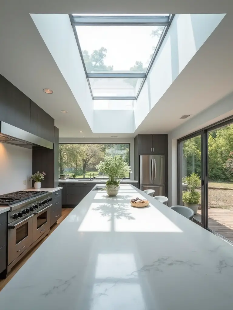 bright airy energy efficient kitchen skylights