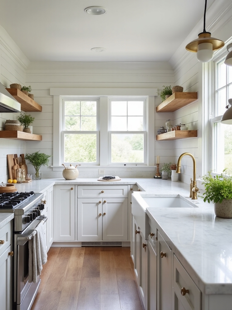 bright white farmhouse kitchen ideas