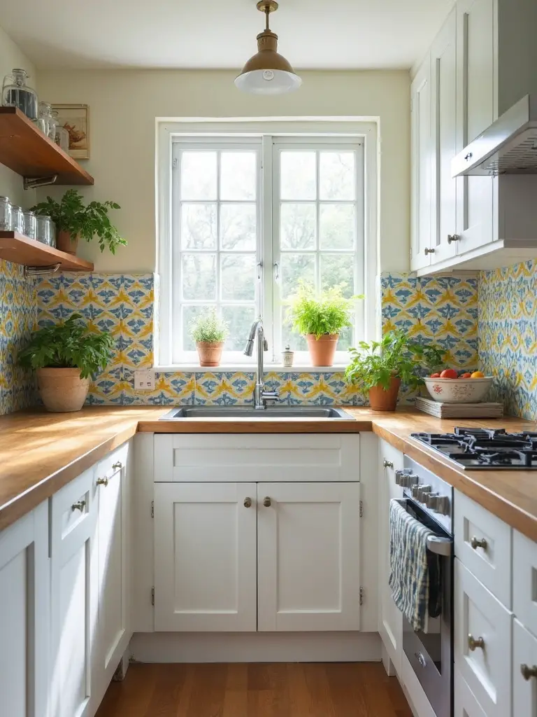 cheerful patterned tiles brighten small spaces