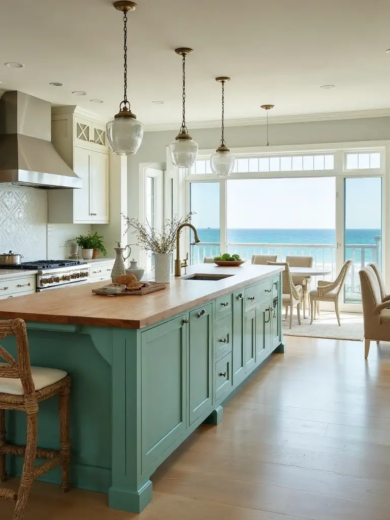 coastal kitchen island design statement