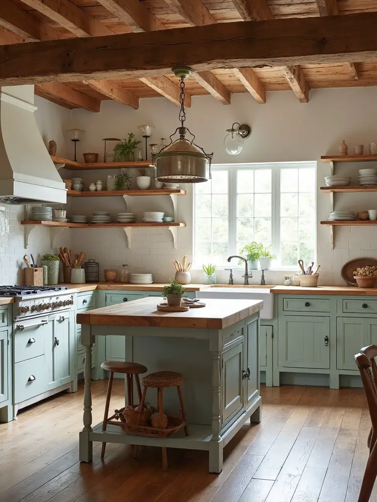 collected functional timeless unfitted farmhouse kitchen