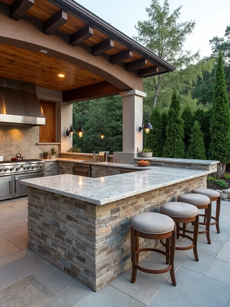 compact efficient social integrated kitchen layout