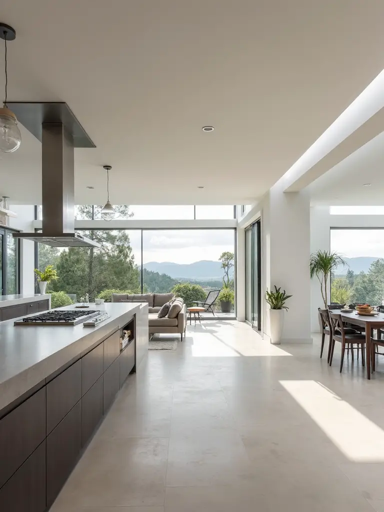 continuous ceiling design unifies open space