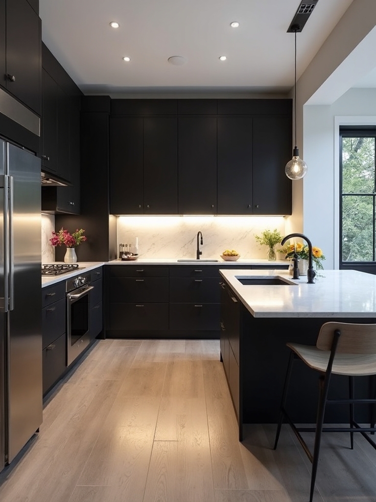 contrasting finishes create visual depth