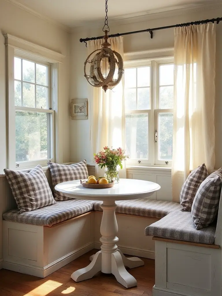 cozy farmhouse dining nook design