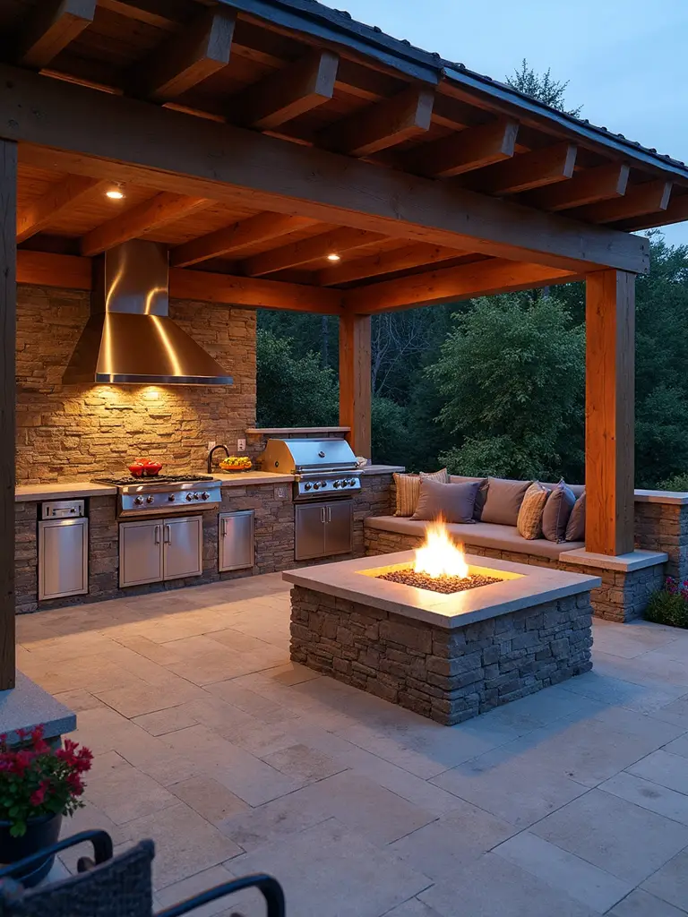 cozy outdoor kitchen sanctuary integration