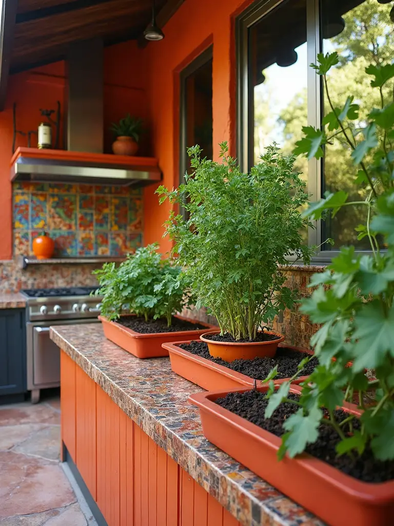 culinary oasis sustainable flavors nature connected kitchen integrated herb paradise