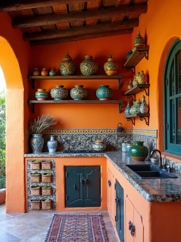 culturally inspired functionally organized kitchen