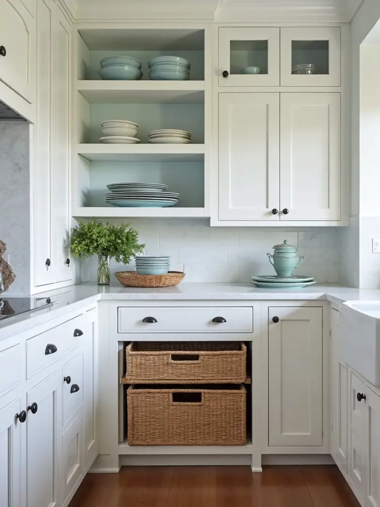 functional coastal kitchen storage solutions