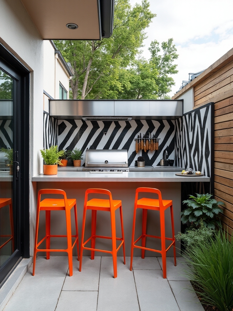 graphic bold cohesive impactful outdoor kitchen