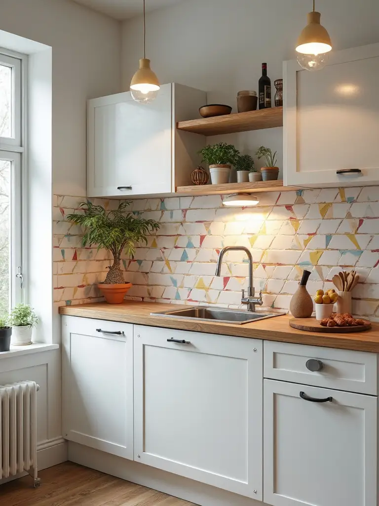 inexpensive backsplash transforms kitchen visuals
