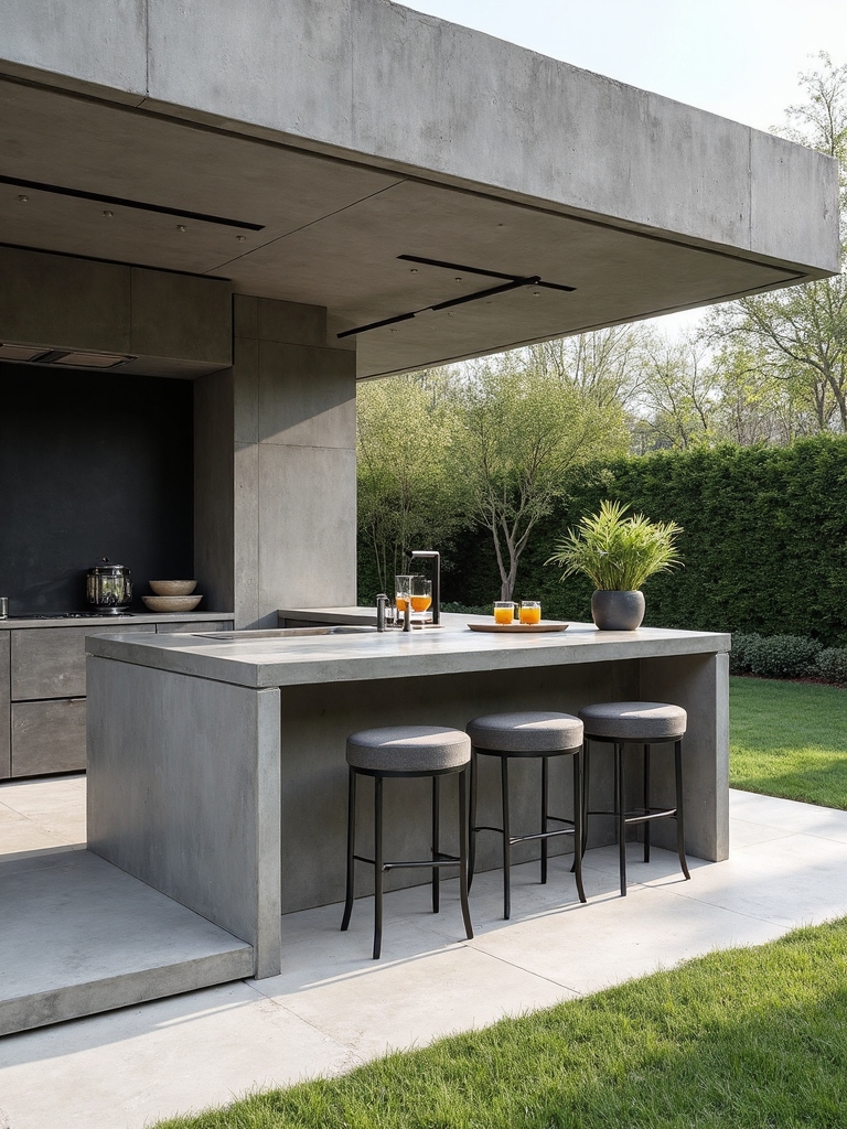 integrated concrete seating bar areas