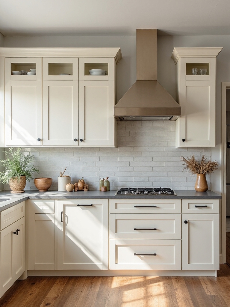 layered neutral farmhouse kitchen charm