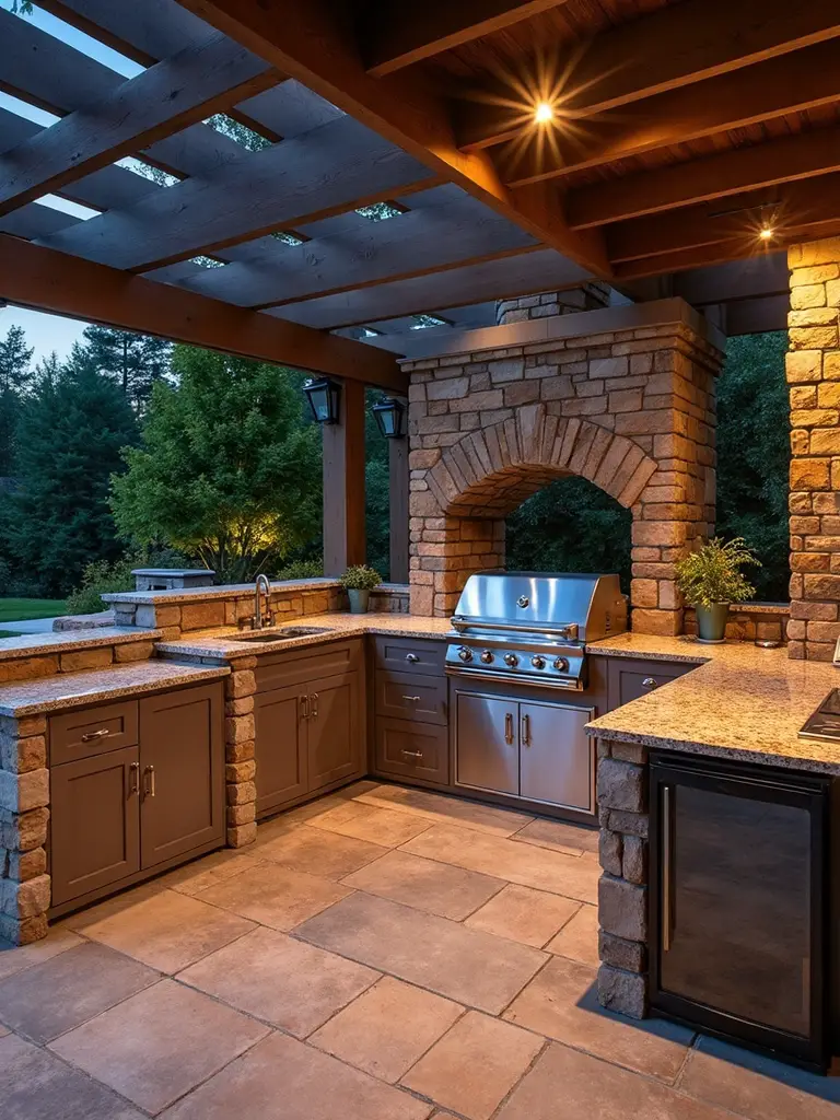 luxury outdoor kitchen professional equipment