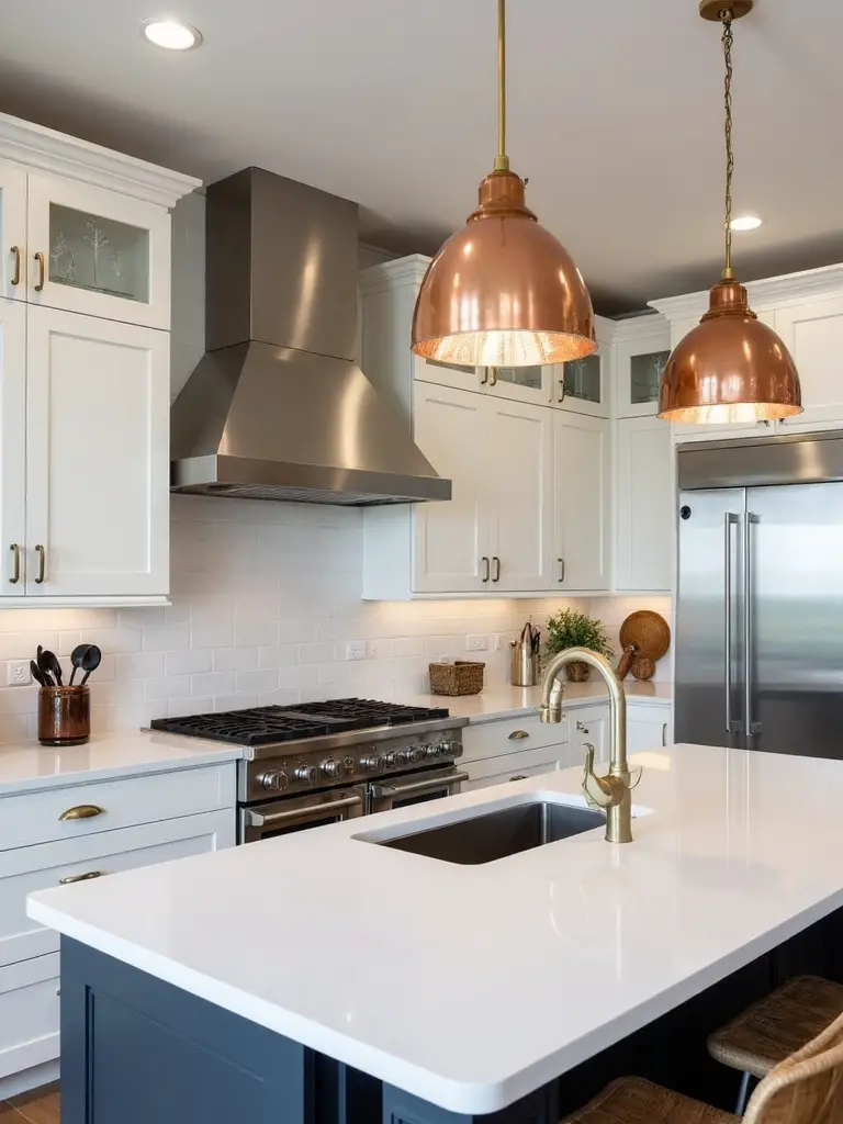 metallic elements elevate kitchen sophistication