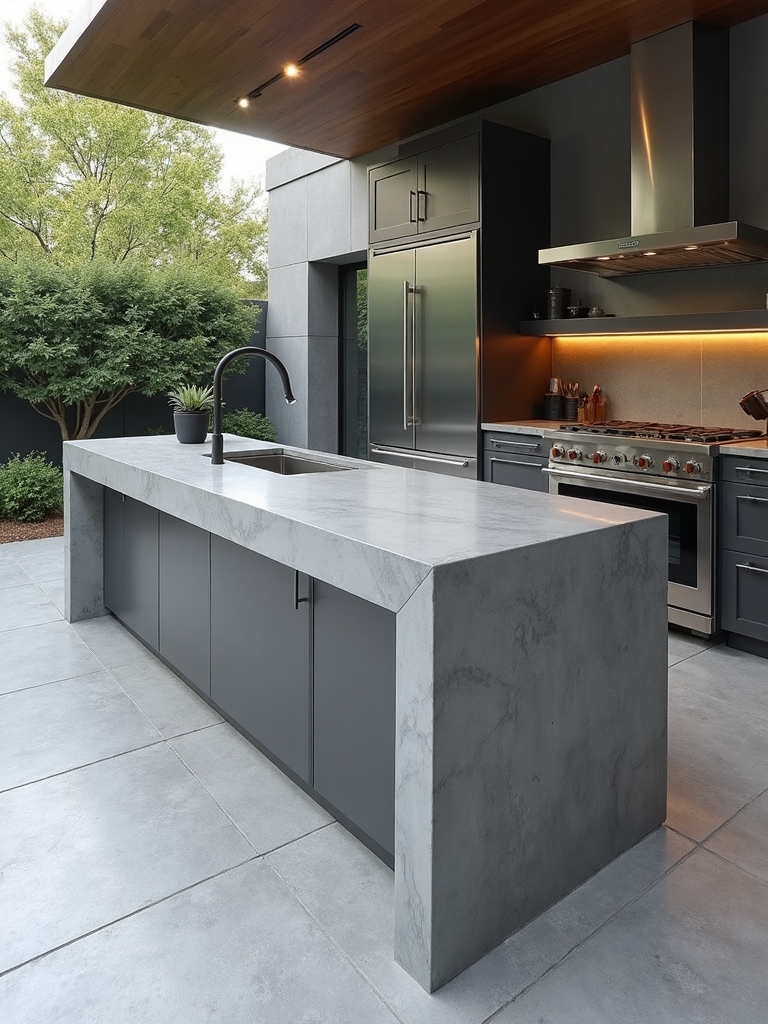modern minimalist outdoor kitchen