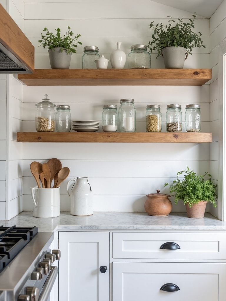 open shelving display storage farmhouse