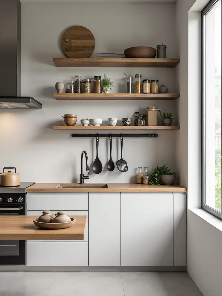 organize kitchens with wall mounted solutions
