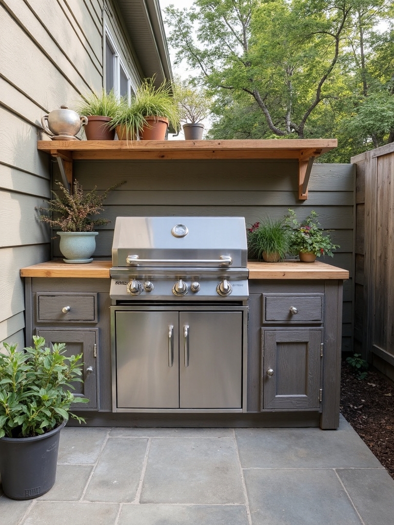 outdoor kitchen placement near house