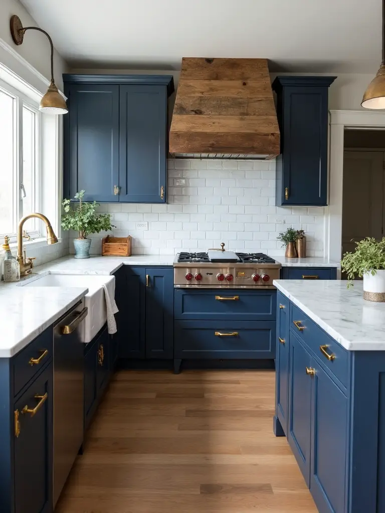 refined navy blue farmhouse sophistication
