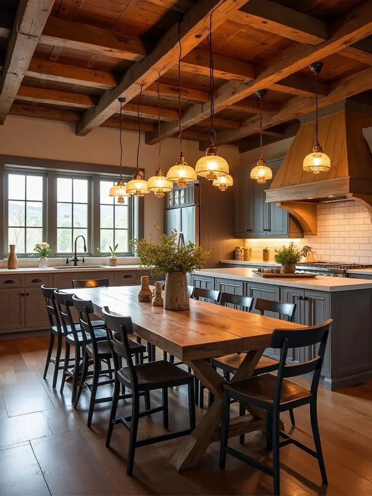 rustic ambiance through statement lighting