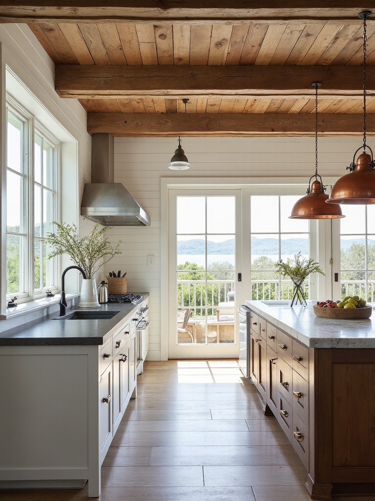 rustic charm natural light exposed beams